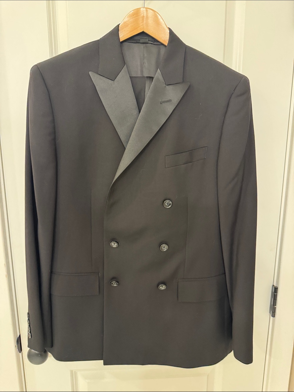 J Crew Men's Double-Breasted Black Tuxedo